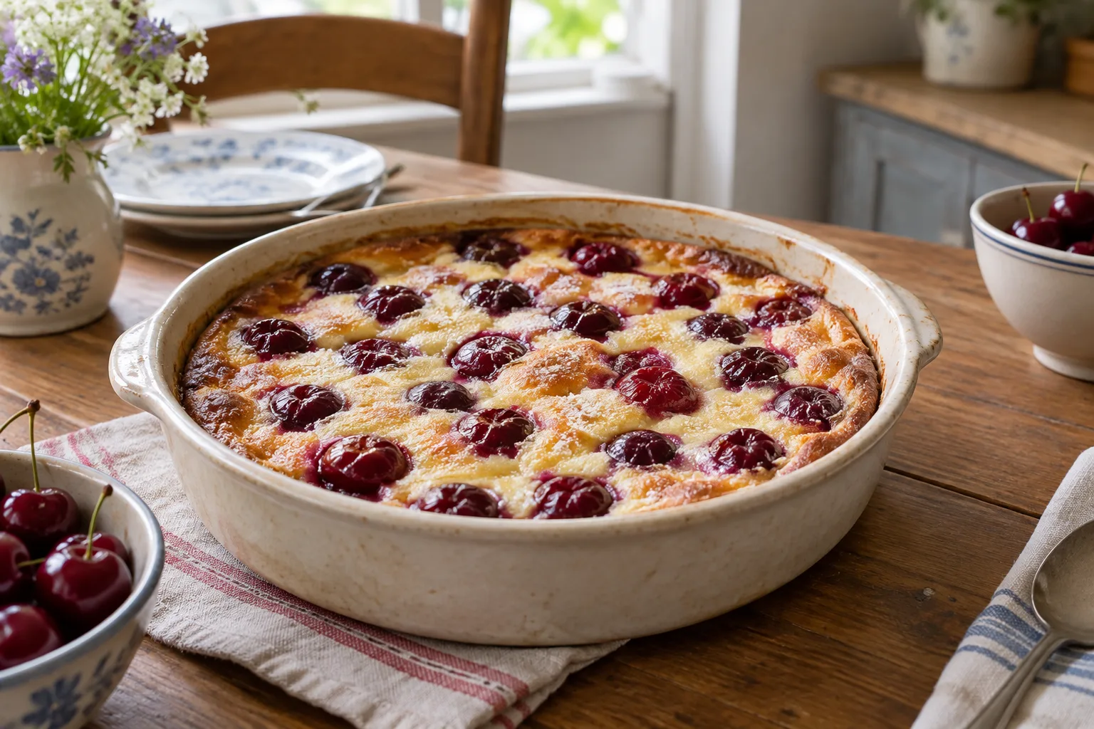 Clafoutis aux cerises : la recette familiale moelleuse