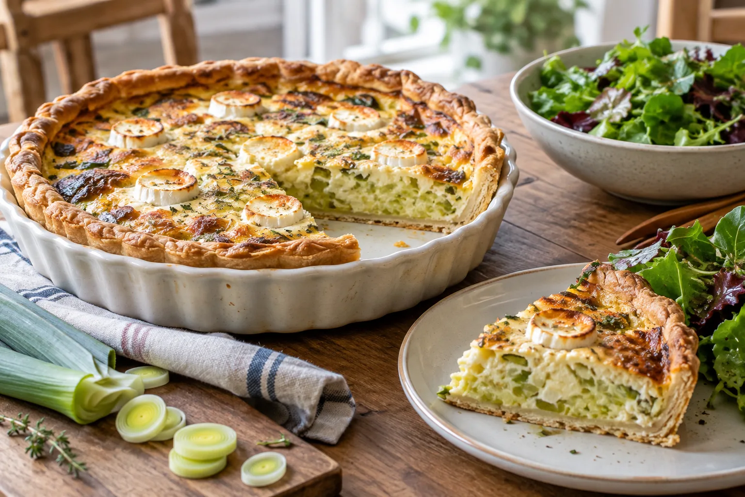 Tarte aux poireaux et au chèvre : la recette familiale